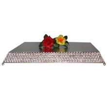 square crystal beads cake stand