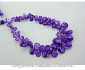 Pear Shape Purple African Amethyst Gemstone Loose Peardrop Bead