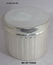 Brass Silver Finish Lid Container
