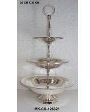 Brass Silver Plated 3 Tier Cake Stand