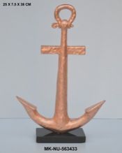 Maritime Anchor Model On Marble Base