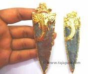 Ganesha Symbol Electroplated Arrowhead Pendants