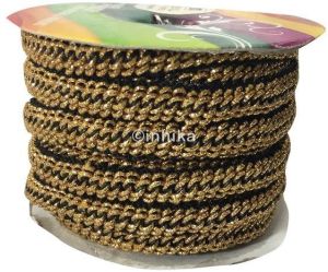 9 Meter Strip Black Base Gold Embroidery Roll Lace