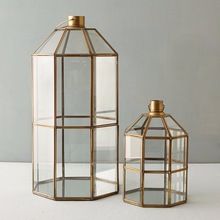Round Brass and Glass Beaden Lantern