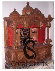 TEAK WOOD TEMPLE WITH CURTAINS