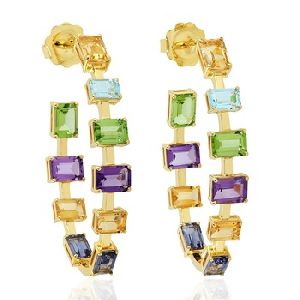 Amethyst Citrine Iolite Peridot Topaz Earring