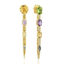 Citrine Io-lite Peridot Dangle Earring