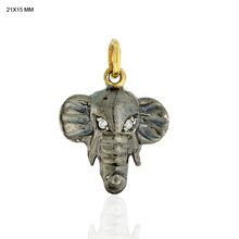 Single Cut Round Diamond Elephant Charm