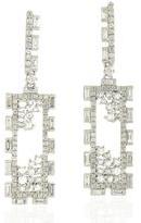 Elegant Hollow Out Rectangle 18kt White Gold Baguette Dangle Uncut Diamond Earring