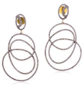 Sterling Pave Diamond Dangle Earring