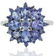 Tanzanite Cluster Ring