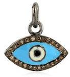 terling Silver Pave Diamond Evil Eye Charm