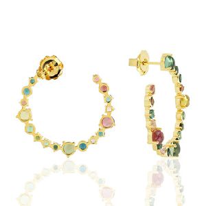 Tourmaline Handmade Women Stud Earring