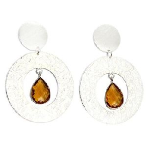 Citrine Quartz Earrings Silver Plated Earring