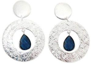 Iolite Quartz Earrings Silver Plated