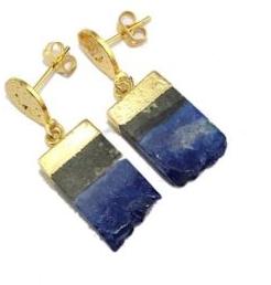 Natural Druzy Slice Earring 24k Gold Plated Druzy Earring