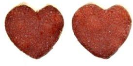 Natural Orange Druzy Stud Earring Heart Shape