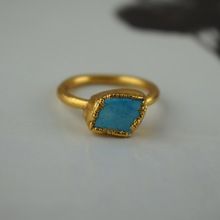 Turquoise Gemstone Gold Plated Ring