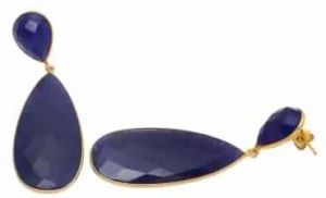 Dyed Sapphire Big Size Gemstone Earring