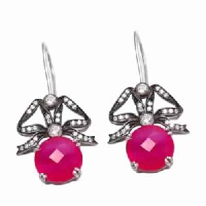 Fuchsia Chalcedony Fashion Earring