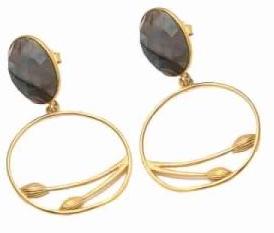 Labradorite Oval Shape Earring