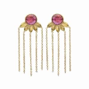 Pink Tourmaline Hydro new Designer Chain Earring