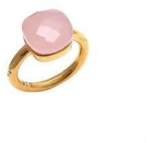 Rose Chalcedony 925 Sterling Silver Cushion Shape Gemstone Ring