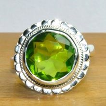 Peridot Gemstone Silver Ring