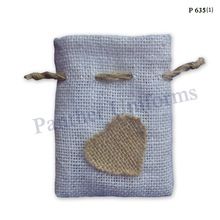 Embossed Jute drawstring pouch