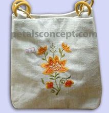 Embroidery jute gift bag