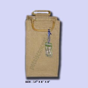 Wooden cane handle jute bag
