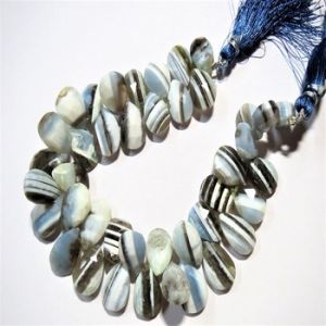 Rare Blue Peruvian Opal Faceted Stone Briolette bead strands