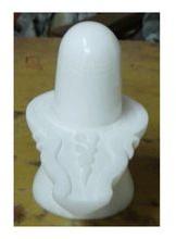 Handmade White Marble Shivling Statue