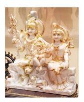 White Makrana Marble Shiva Parivar Statue