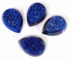 Blue titanium druzy gemstone