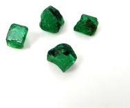 four Pcs Colombian Emerald Rough Free Form