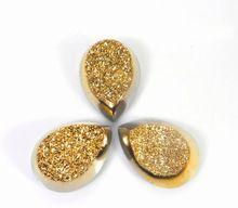 Natural golden druzy gemstone