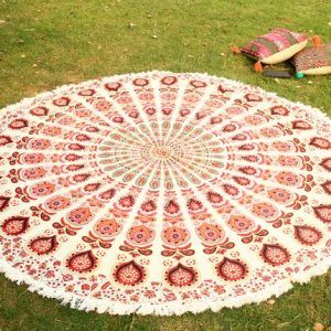 Boho Beach Throw Roundie Hippie Yoga Mat