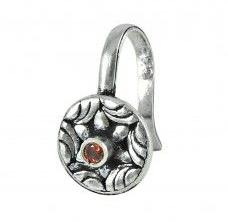 925 Sterling Silver Jewelry Trendy Garnet Nose Pin