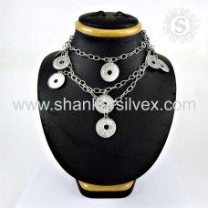 Designer 925 Sterling Silver Necklace Traditional Jewelry