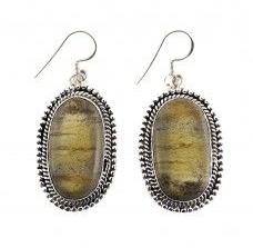 Lively!! 925 Sterling Silver Picture Jasper Earrings