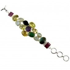 Misty Morning !! 925 Sterling Silver Multi Stones Bracelet