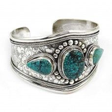 Secret Design !! 925 Sterling Silver Turquoise Bangle