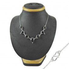 True Emotion Black Onyx Gemstone Sterling Silver Necklace Jewelry
