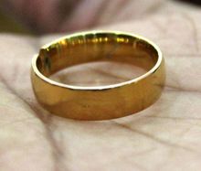 German Silver Gold Plated Addjustable Ring