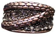 German silver snake skin style zircon ring