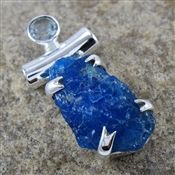 925 STERLING SILVER APATITE, BLUE TOPAZ GEMSTONE PENDANT