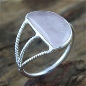 925 STERLING SILVER ROSE QUARTZ RING