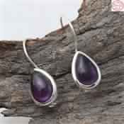 AMETHYST GEMSTONE SILVER EARRING