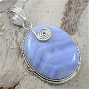 BLUE LACE AGATE Gemstone Pendant